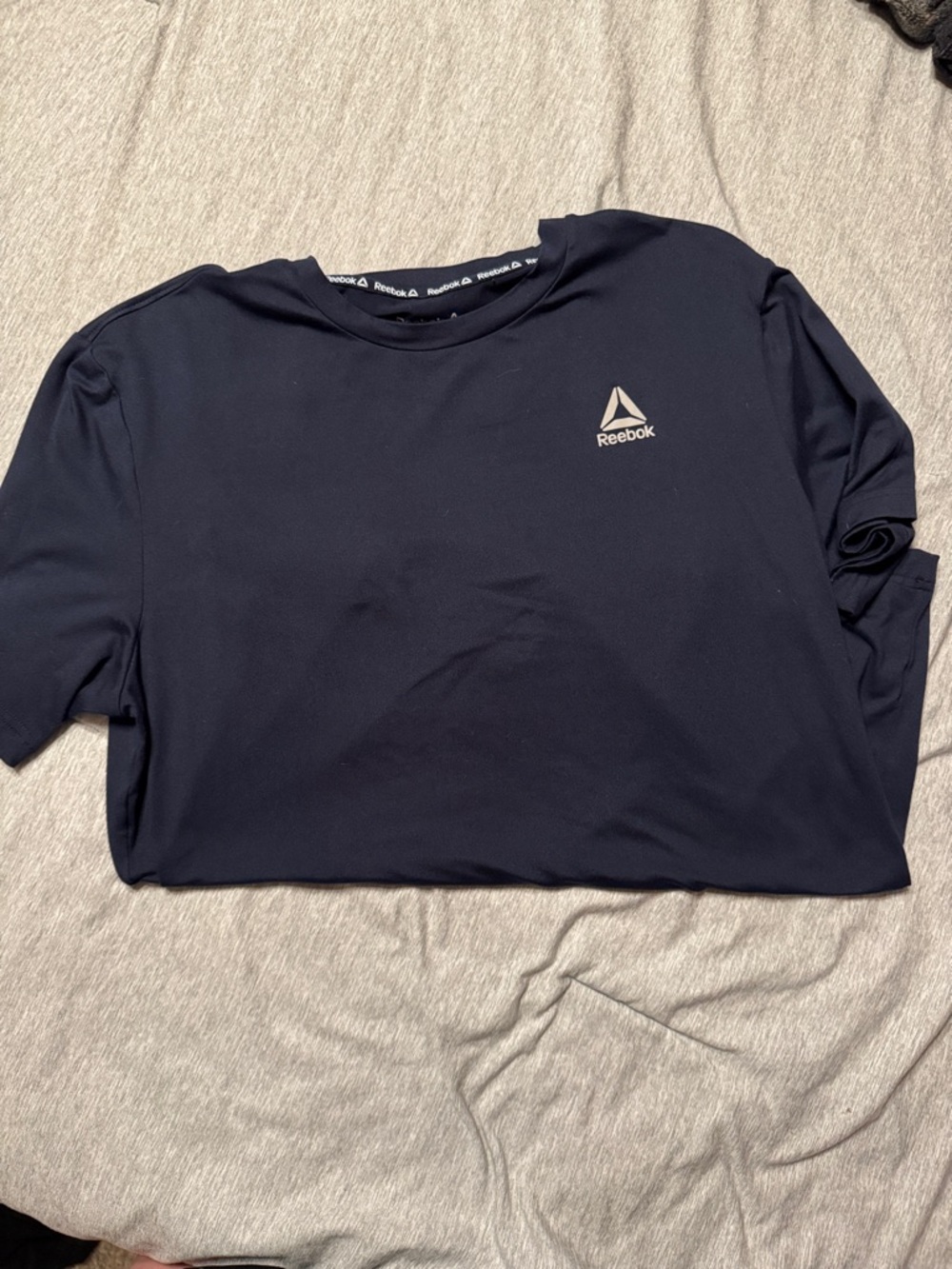 Reebok Men's Short Sleeve Crew Tee - Black with Gold Logo